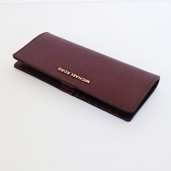 Michael Kors Jet Set MD Slim Bifold Wallet Merlot - Picture 1 of 7